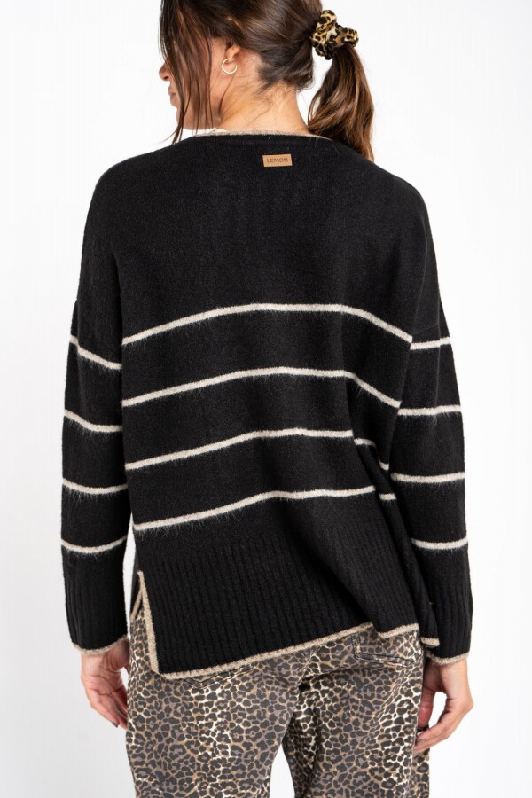 Sweater Rayado Negro