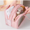 Neceser de Viaje Organizador Impermeable con Compartimentos _ Ideal Porta Cosméticos y/o Artículos de Baño Rosa