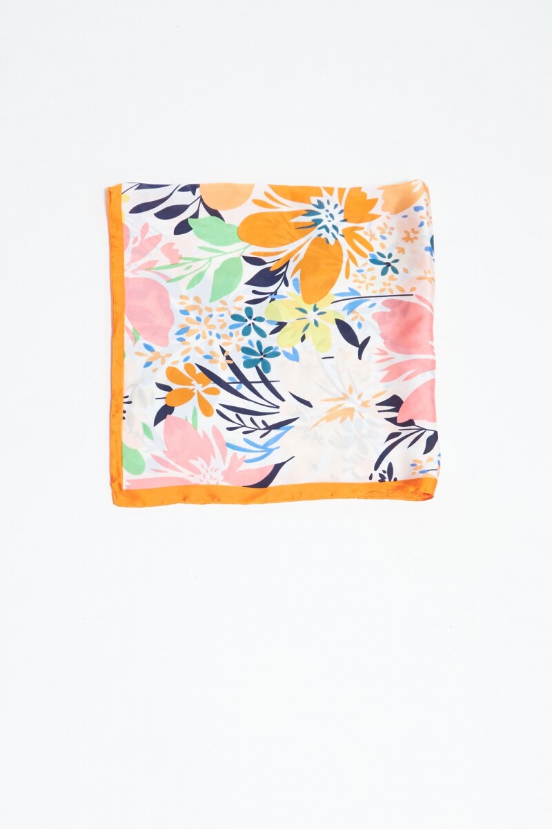 Pañuelo estampado floral naranja