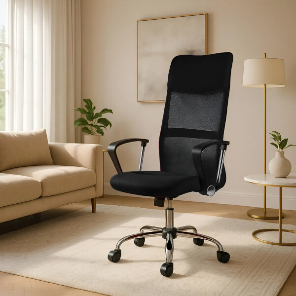 Silla Sillon Oficina Respaldo Alto Mesh Cromada SILLA RESPALDO OFICINA MESH NEMO