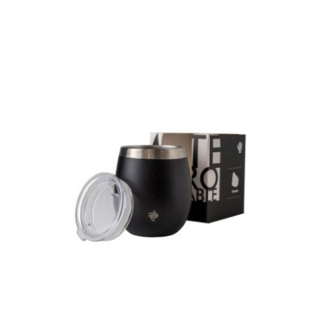 Mate Terrano Acero Inoxidable con Tapa NEGRO