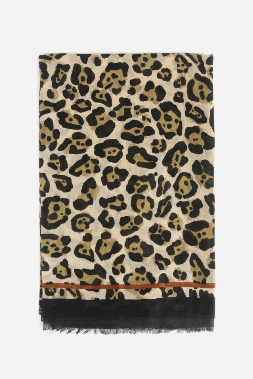 Pashmina animal print reborde animal print