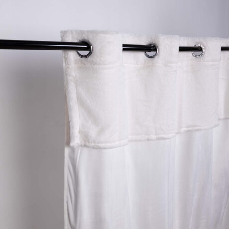 CORTINA C/ANILLAS POLIESTER NATURAL-BEIGE CARESSE