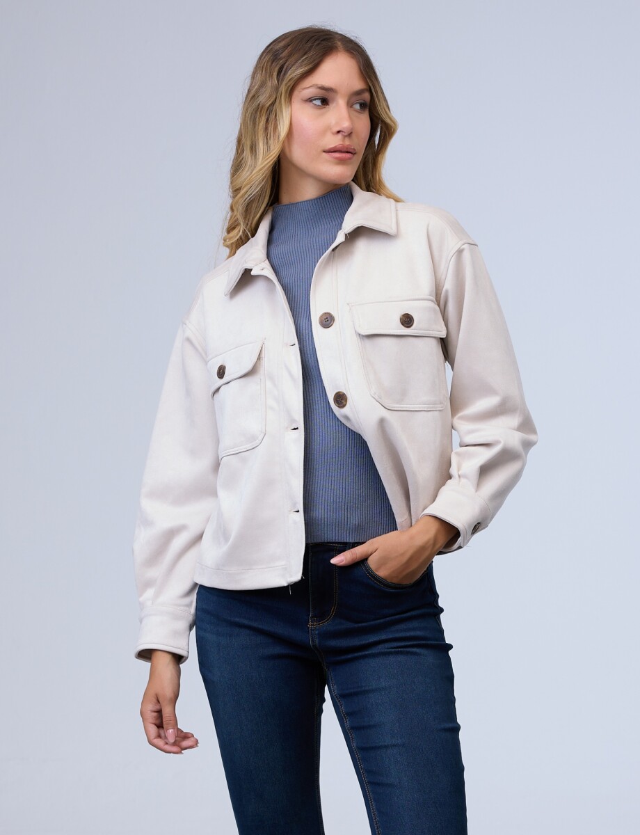 Chaqueta Suede - Beige Claro 