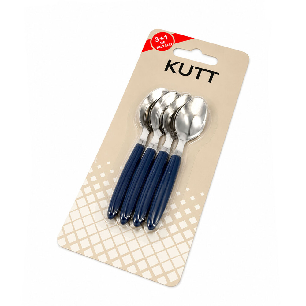 Set 3+1 Cuchara de té KUTT mango plástico azul Set 3+1 Cuchara de té KUTT mango plástico azul