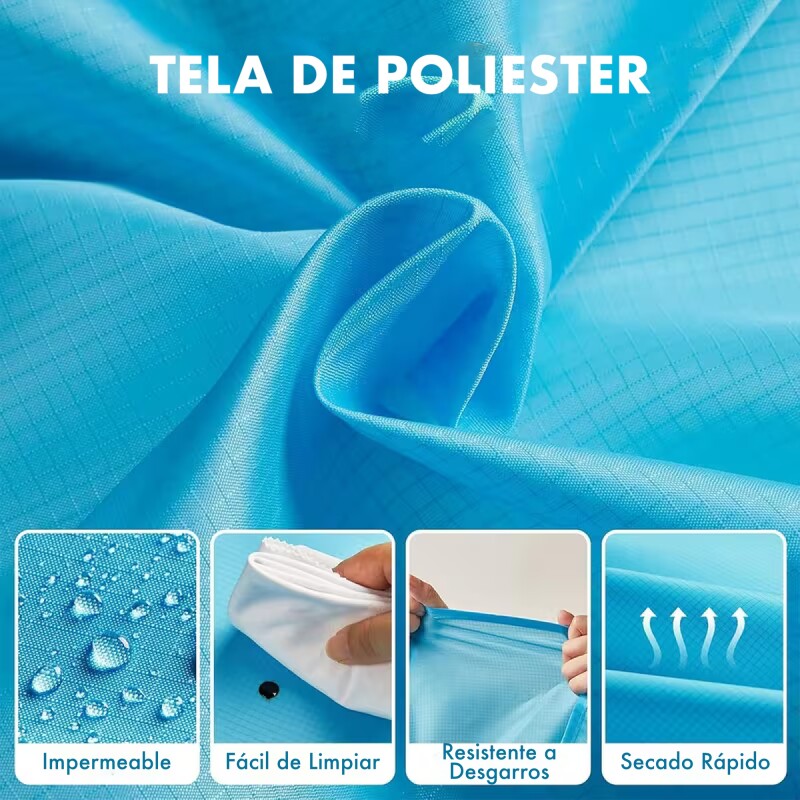 Alfombra De Playa Impermeable 2x2 Mts Con Estacas Azul