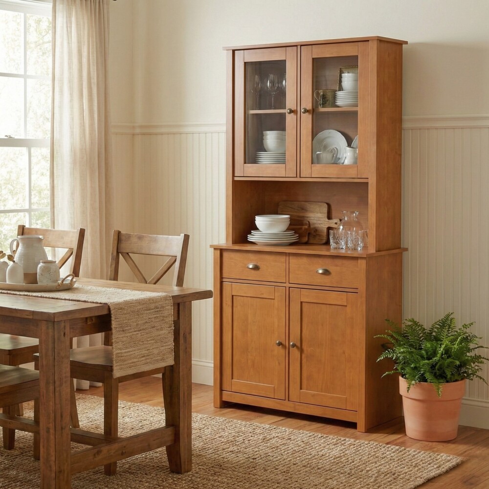 Cristalero 4 puertas 2 cajones - Linea Colonial Freijo