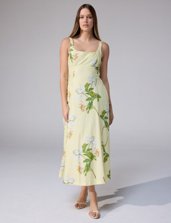 Vestido Algodón Flores AMARILLO/MULTI