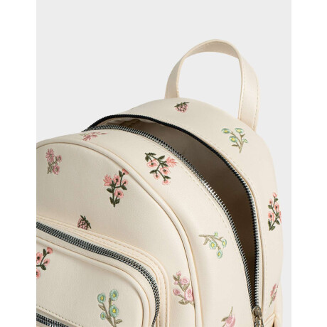 Mochila Con Charm Estampado Flores