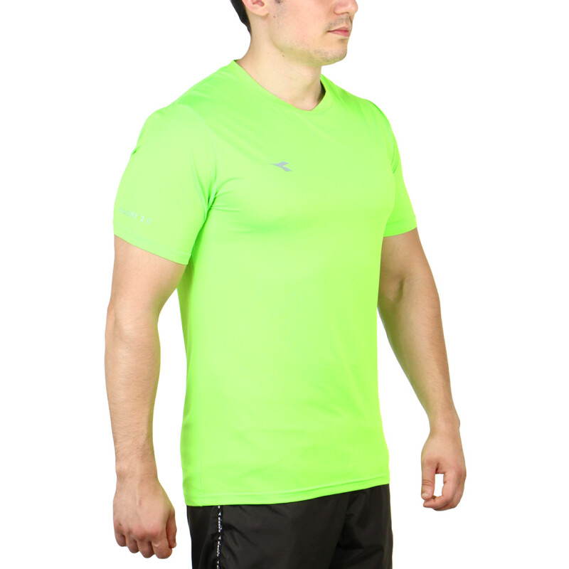 Remera Deportiva Hombre Diadora Verde Fluo