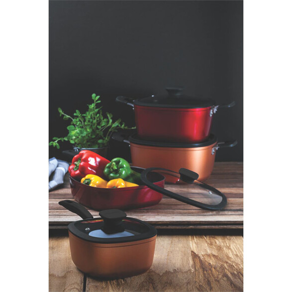 Cacerola dos asas 26 cm. con tapa "REFINATTA" -TRAMONTINA TR6123