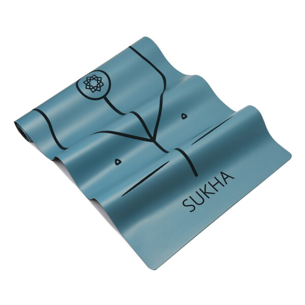Yoga Mat Sukha Superior Con Alineación 5mm Azul Marino