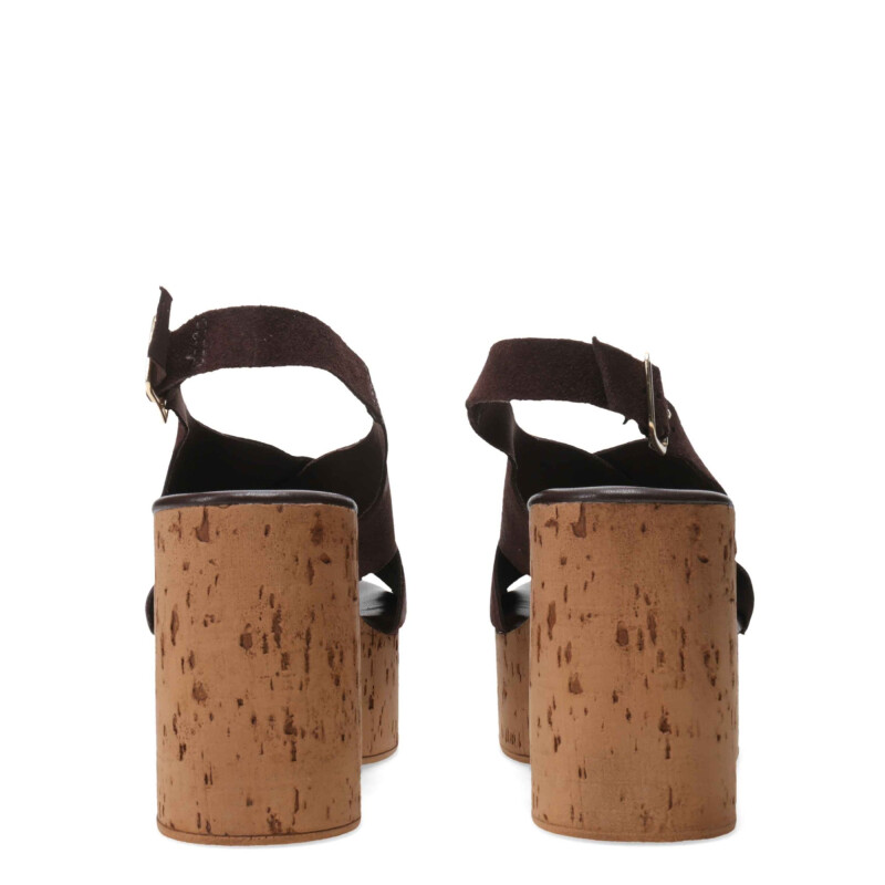 Sandalias de Mujer Bottero con Plataforma de Corcho Marrón Café