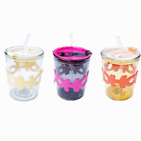 Vaso de vidrio HOHO con sorbito 350ml (OW795) Vaso De Vidrio Hoho Con Sorbito 350ml (ow795)