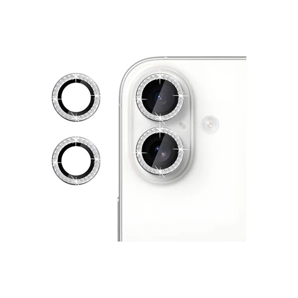 Protector de cámara iPhone 17 brillos plateados Protector De Cámara Iphone 17 Brillos Plateados