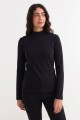 Remera m/l media polera NEGRO