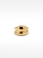 Set De Anillos Redondeados - Acero Inoxidable dorado