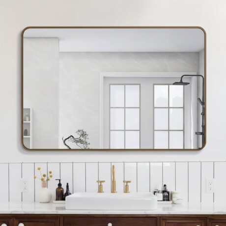 Espejo Horizontal Lumax c/marco desempañador y luz 120x70cm Dorado