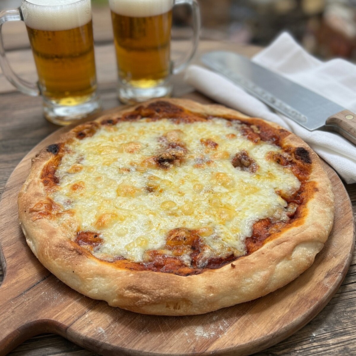 Pizza de Masa Madre con Muzzarella 