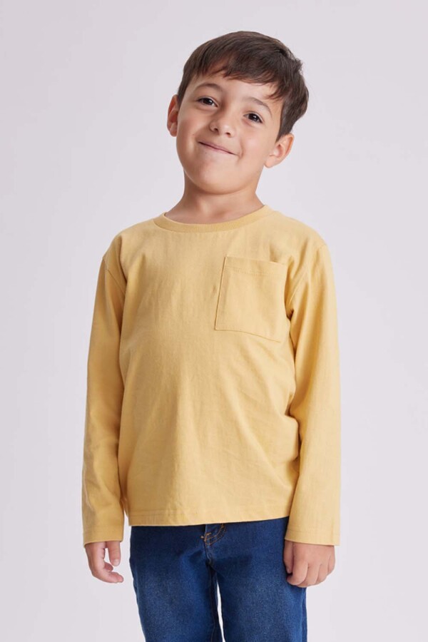 Remera manga larga con bolsillo Maiz