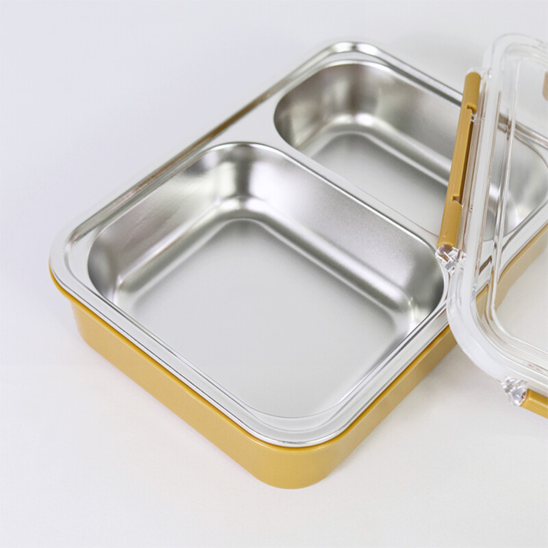 TUPPER INOX/MOSTAZA C/DIVISIONES 23X7X6CM Unica