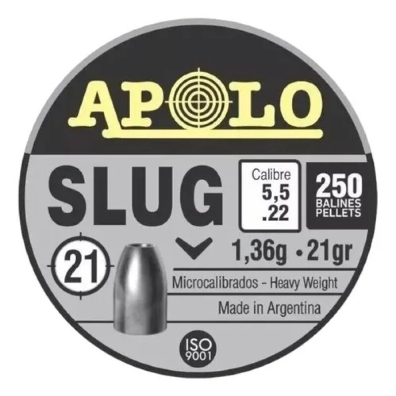 Chumbos Apolo Slug 5,5 Mm 250 Unidades 21 Grains Chumbos Apolo Slug 5,5 Mm 250 Unidades 21 Grains