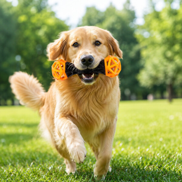 Juguete Morder Perros Gatos Limpieza Dental Golosinas Premio Color Negro Naranja