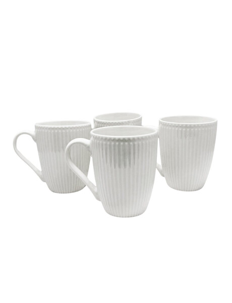 SET X4 TAZAS DISEÑO RAYAS 360ML 8.5X10.5CM BLANCO SET X4 TAZAS DISEÑO RAYAS 360ML 8.5X10.5CM BLANCO