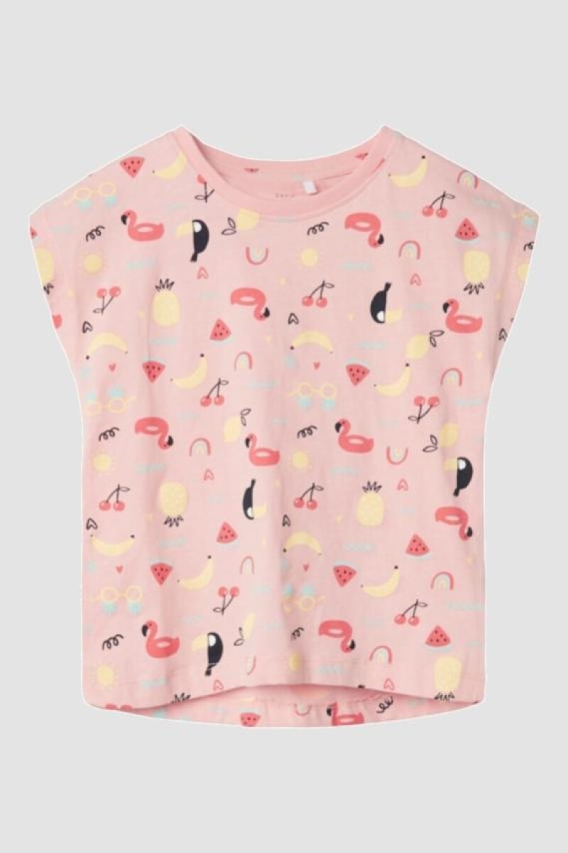 Camiseta De Algodón Estampada - Apricot Blush 