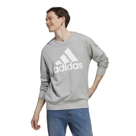 Buzo de Hombre Adidas Essentials French Terry Gris - Blanco