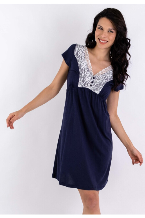 CAMISON EN ALGODÓN PIMA PERUANO AZUL MARINO-NAVY