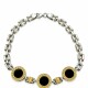 Pulsera con tres medallas de Onix Pulsera con tres medallas de Onix