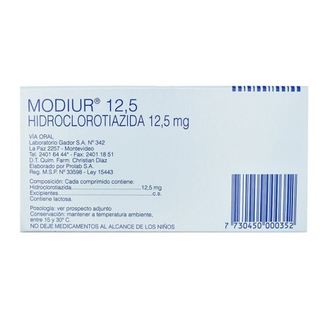 Modiur 12.5 mg 30 comprimidos Modiur 12.5 mg 30 comprimidos