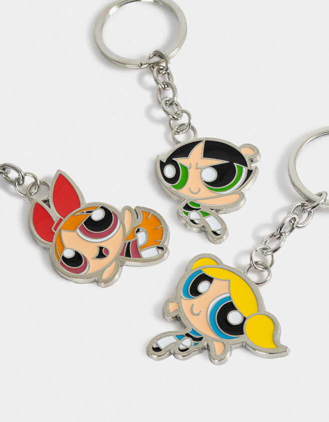 Llavero Set De Llaveros Para Compartir "chicas Superpoderosas" - Combinacion Multicolor