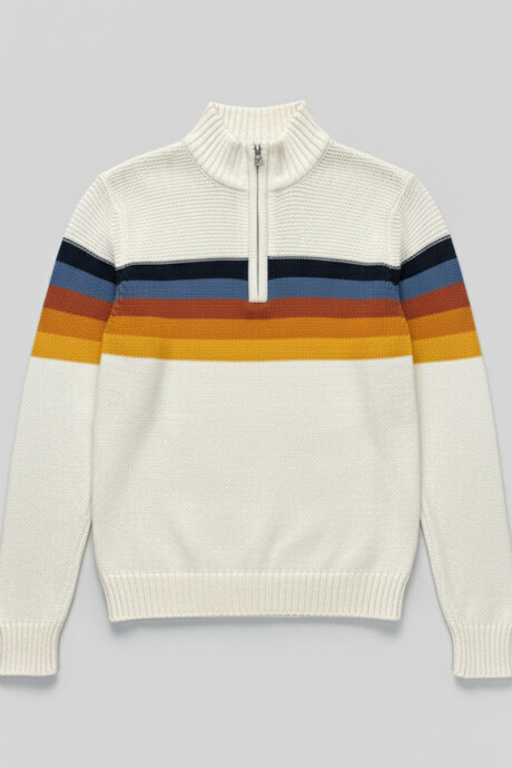 SWEATER NILO CON MEDIO CIERRE RUSTY Crudo