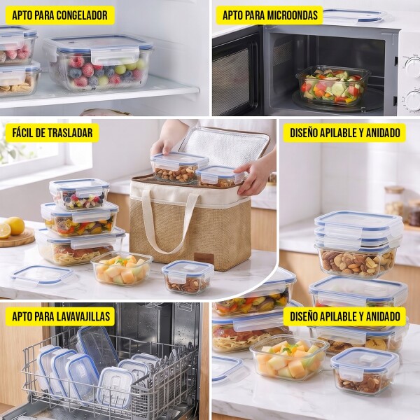 Juego De 8 Tarros De Vidrio Hermeticos Taper Recipientes Contenedores Imback Azul Juego De 8 Tarros De Vidrio Hermeticos Taper Recipientes Contenedores Imback Azul