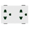 MODULO TOMA DOBLE 2x16A+T 3MOD BLANCO NEVE UP MODULO TOMA DOBLE 2x16A+T 3MOD BLANCO NEVE UP