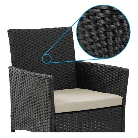 SET LIVING EXTERIOR RATTAN SINTETICO Y ACERO NEGRO APOLO SET LIVING EXTERIOR RATTAN SINTETICO Y ACERO NEGRO APOLO