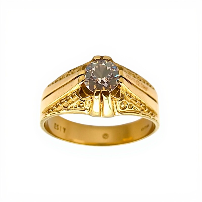 Anillo Solitario-Oro bajo-Piedra Zirconia-AN8089 conpiedra