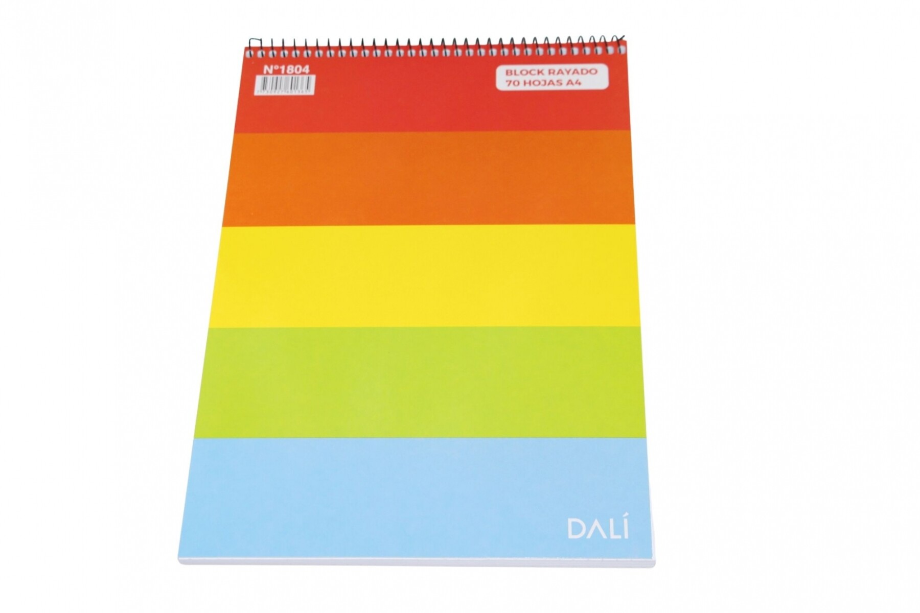 BLOCK DALI A4 CON ESPIRAL RAYADO - TAPA ARCOIRIS 