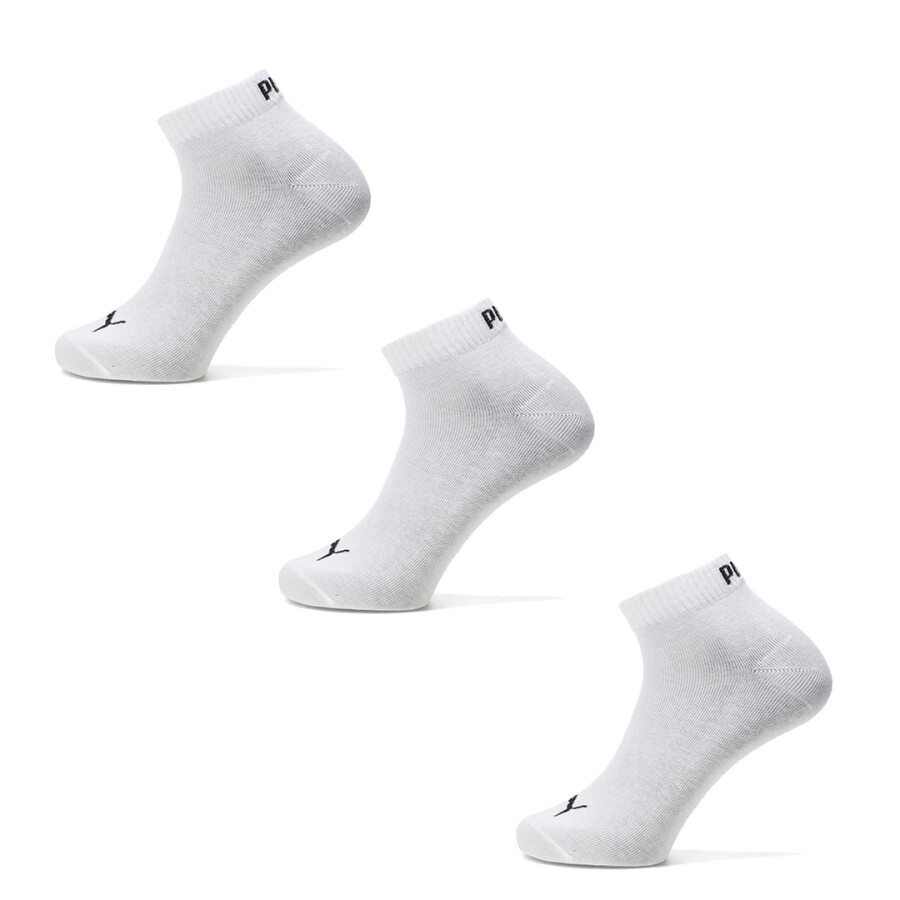 Medias Unisex Puma Plain Quarter Socks 3 Pares Blanco