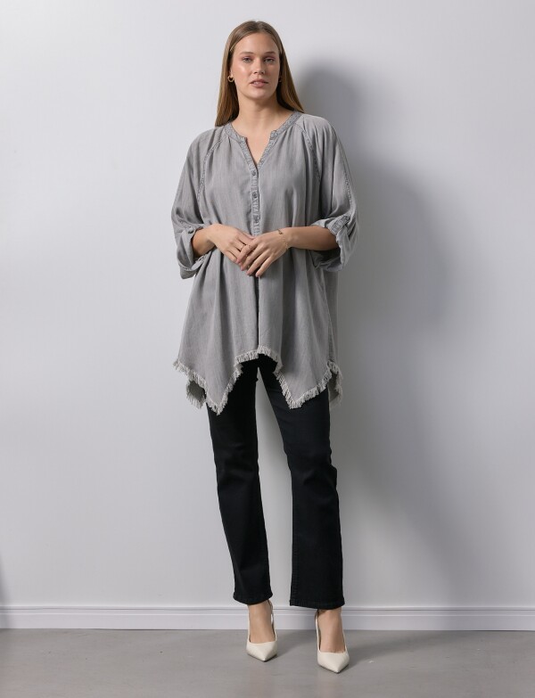 Camisa Oversize Tencel GRIS