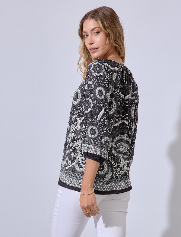 Blusa Printed NEGRO/BLANCO