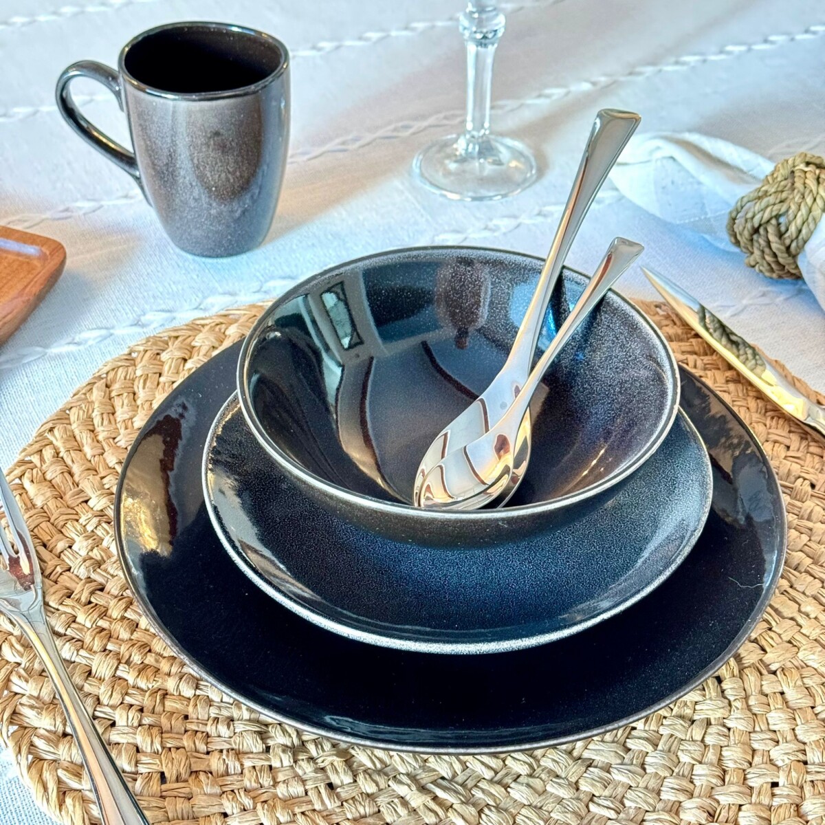 Juego De Vajilla 4 Piezas Cerámica 