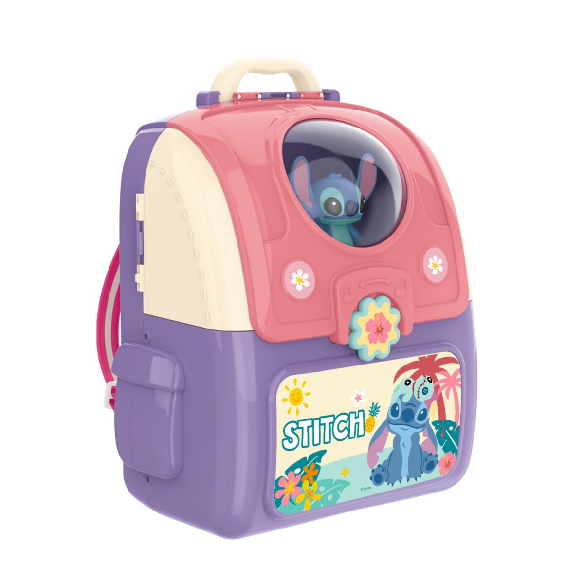 Mochila de Maquillaje Stitch Disney con Accesorios de Bellez - ROSA 