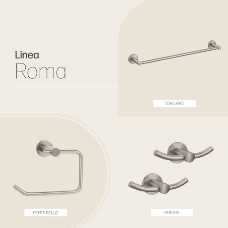 Set Accesorios Roma Con Perchas Dobles Cromado 000