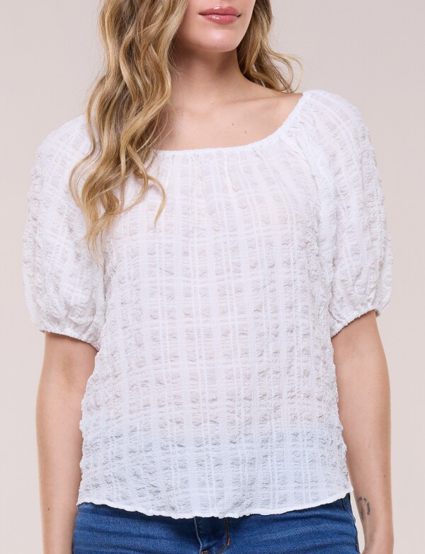 Blusa Texturada Manga Balloon CRUDO