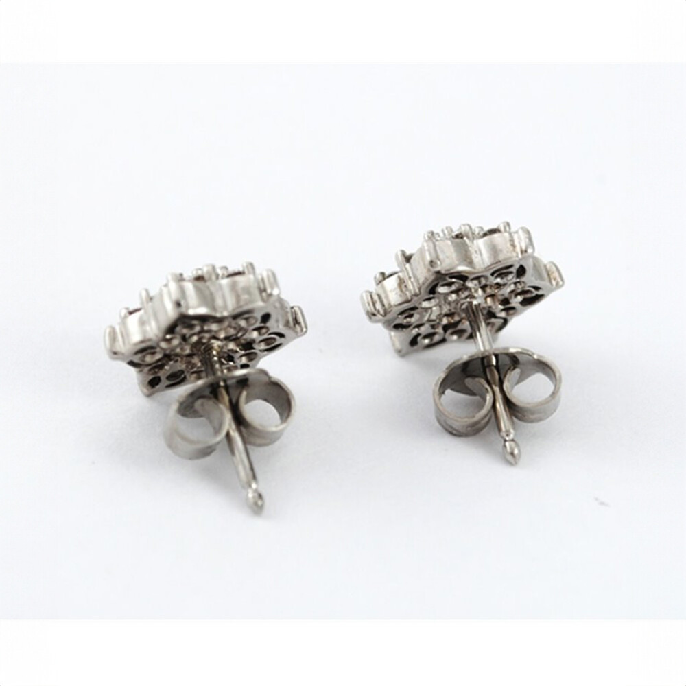 Caravanas De Oro Blanco Con Brillantes Caravanas De Oro Blanco Con Brillantes
