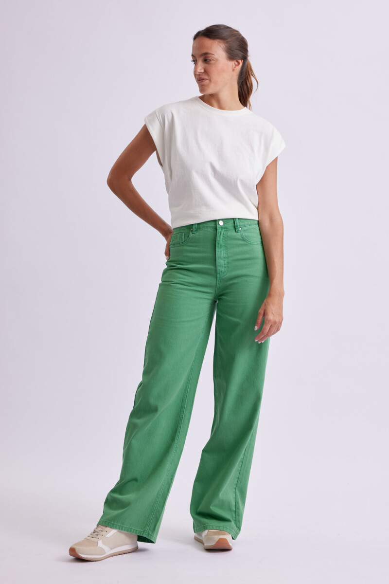 Pantalón de jean wide leg - Verde 