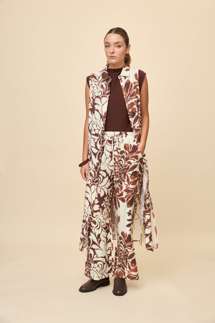VESTIDO LITA PRINTED Marron